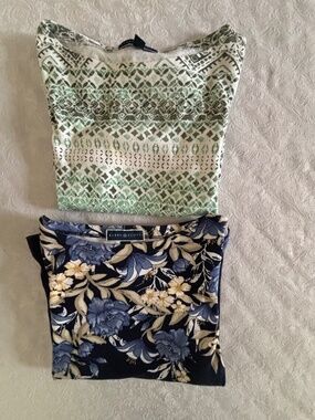 Two Karen Scott Shirts with Elbow Length Sleeves